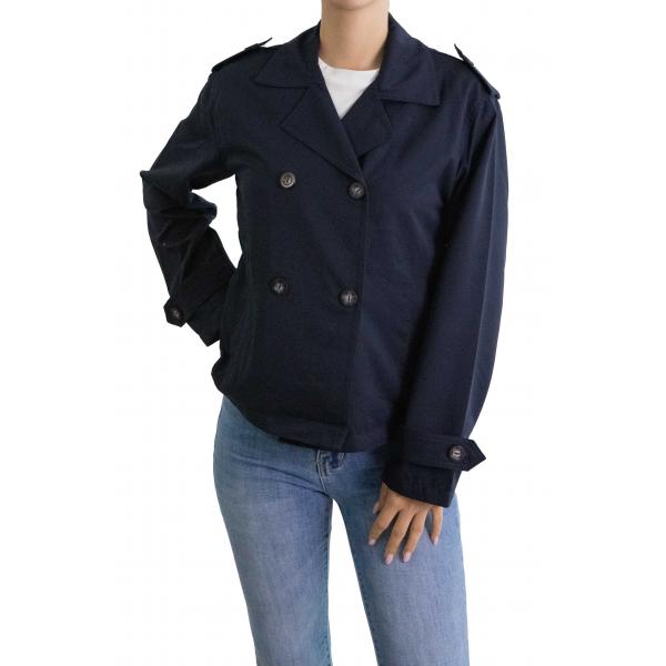 Trench corto doppio petto tinta unita con bottoni Only 